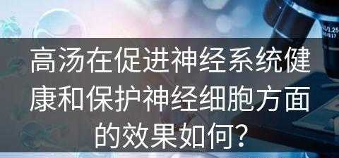 高汤在促进神经系统健康和保护神经细胞方面的效果如何？